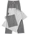 TC53 Long Pant Pj Set In A Bag White / Heather Grey colour image